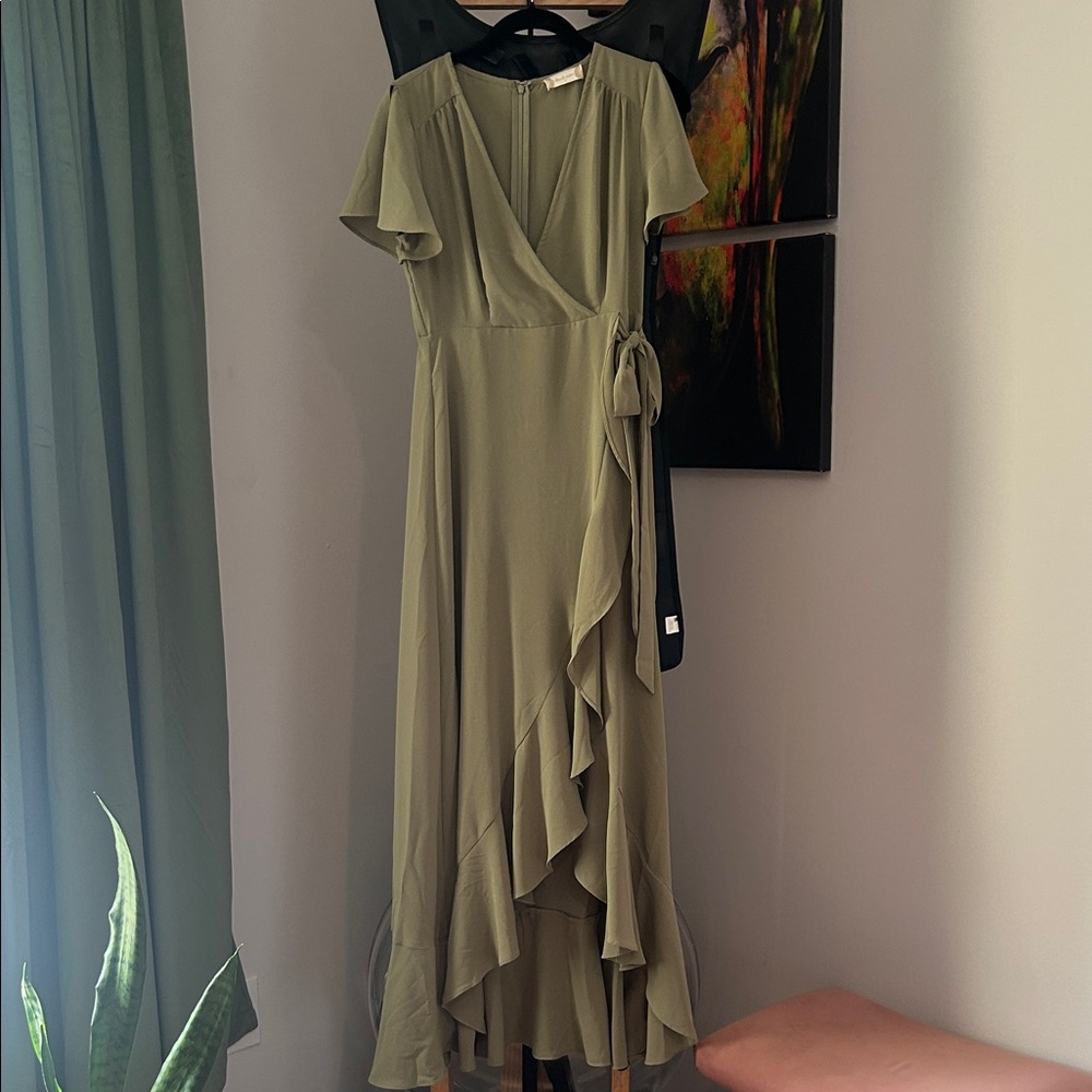 Altar'd State Sage Green High Low Dress